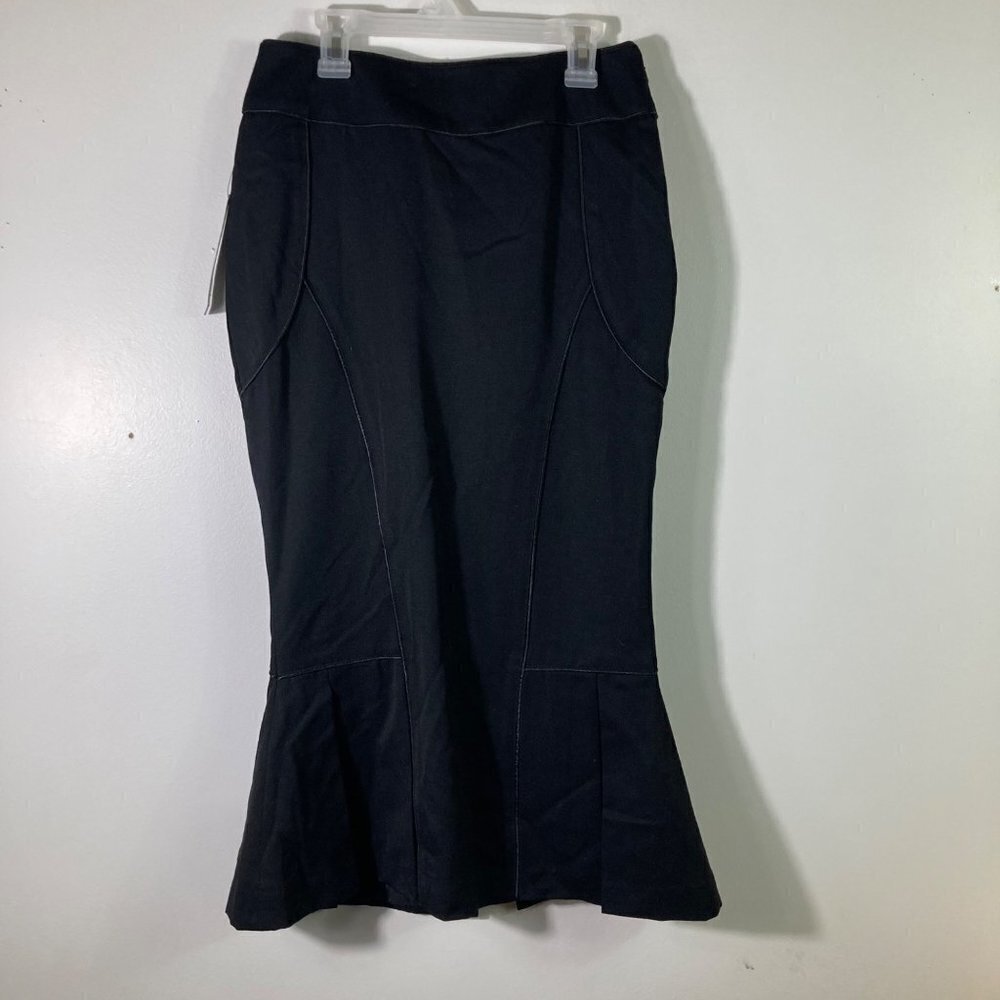Womens House of‎ Dereon Caviar Wool Mermaid Skirt Lined Black 6 NWT